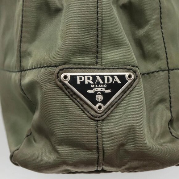 PRADA Tote Bag Nylon Khaki Auth bs27651 - Picture 11 of 16